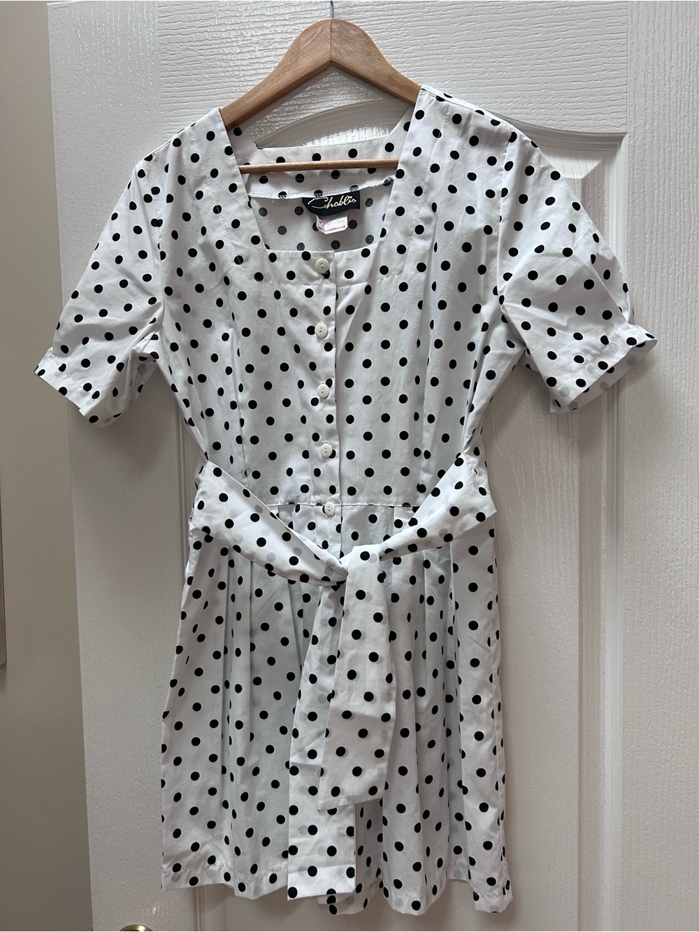 Black Polka Dot White Button-Front play suit